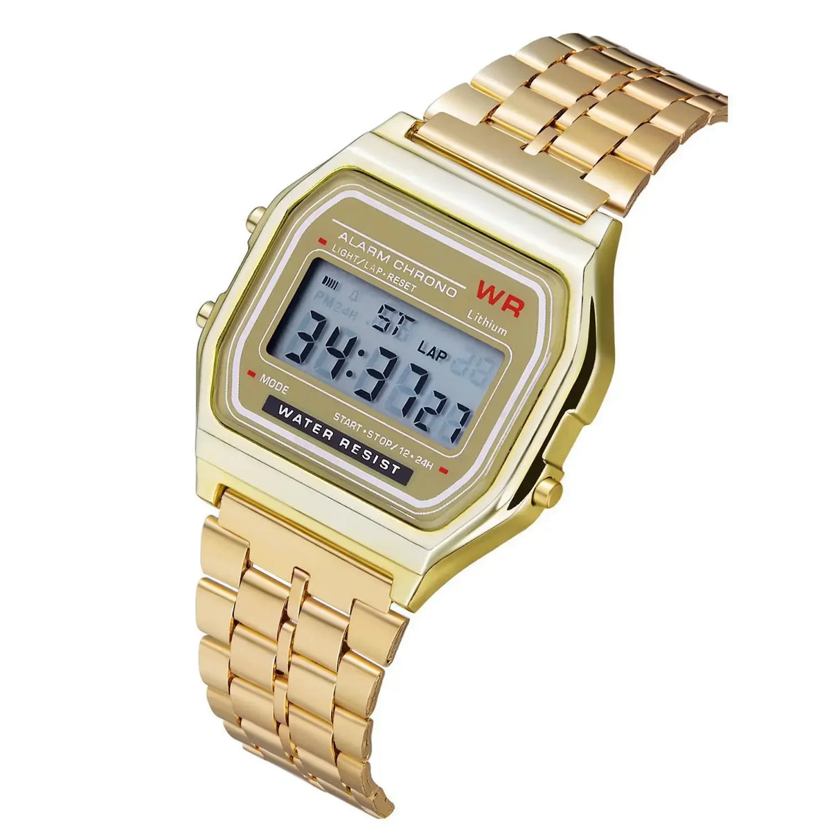 Montre digitale bracelet en acier inoxydable - Modèle Mixte