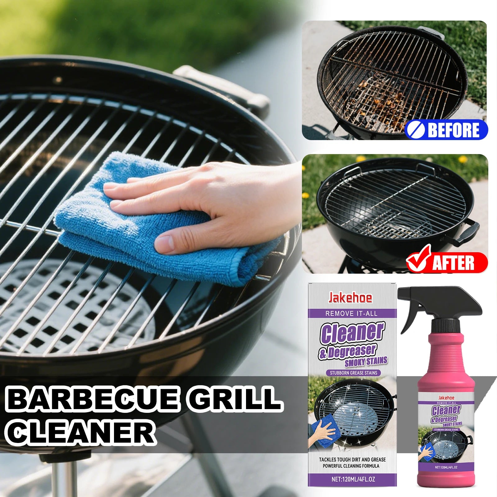Nettoyant Dégraissant pour Barbecue 120 ml – Élimine Graisse Tenace et Dépôts de Carbone Sans Endommager le Gril