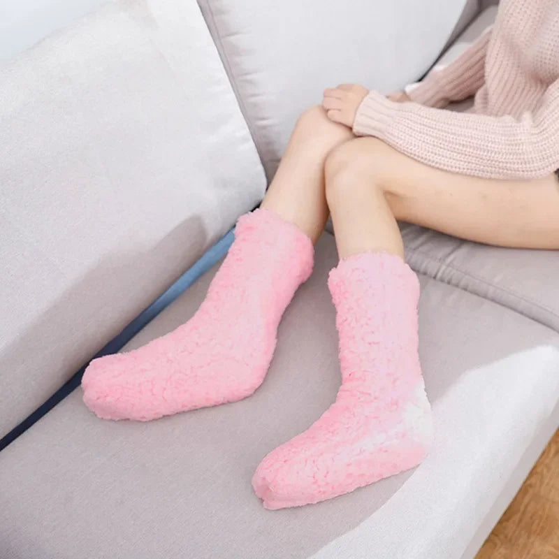 Chaussons Hauts Thermiques Antidérapants Femme