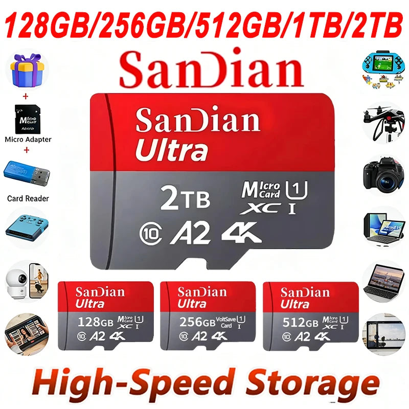Micro Carte SD TF Flash + Adaptateur SD OFFERT - 128 GB à 2TB