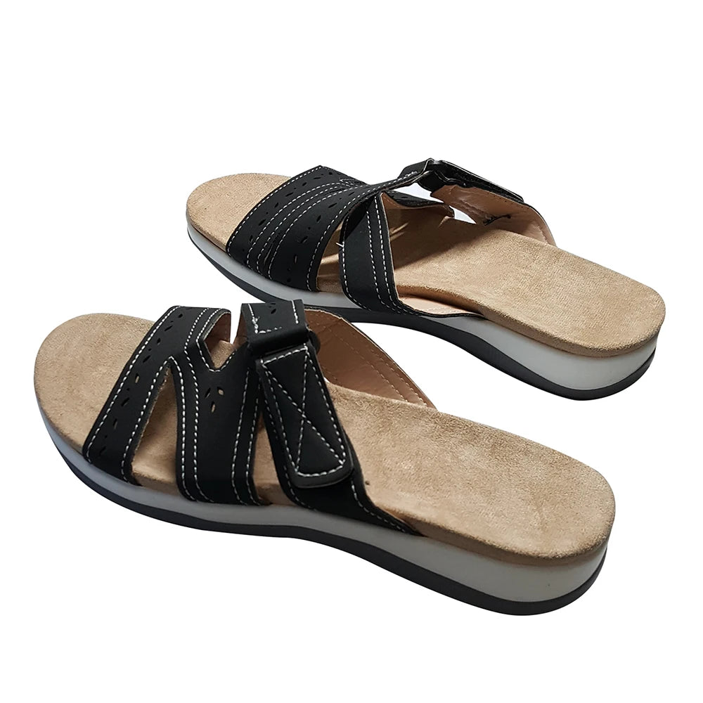 Sandales Orthopédiques Femme à Velcro Réglable – Confort Premium et Design Ajouré