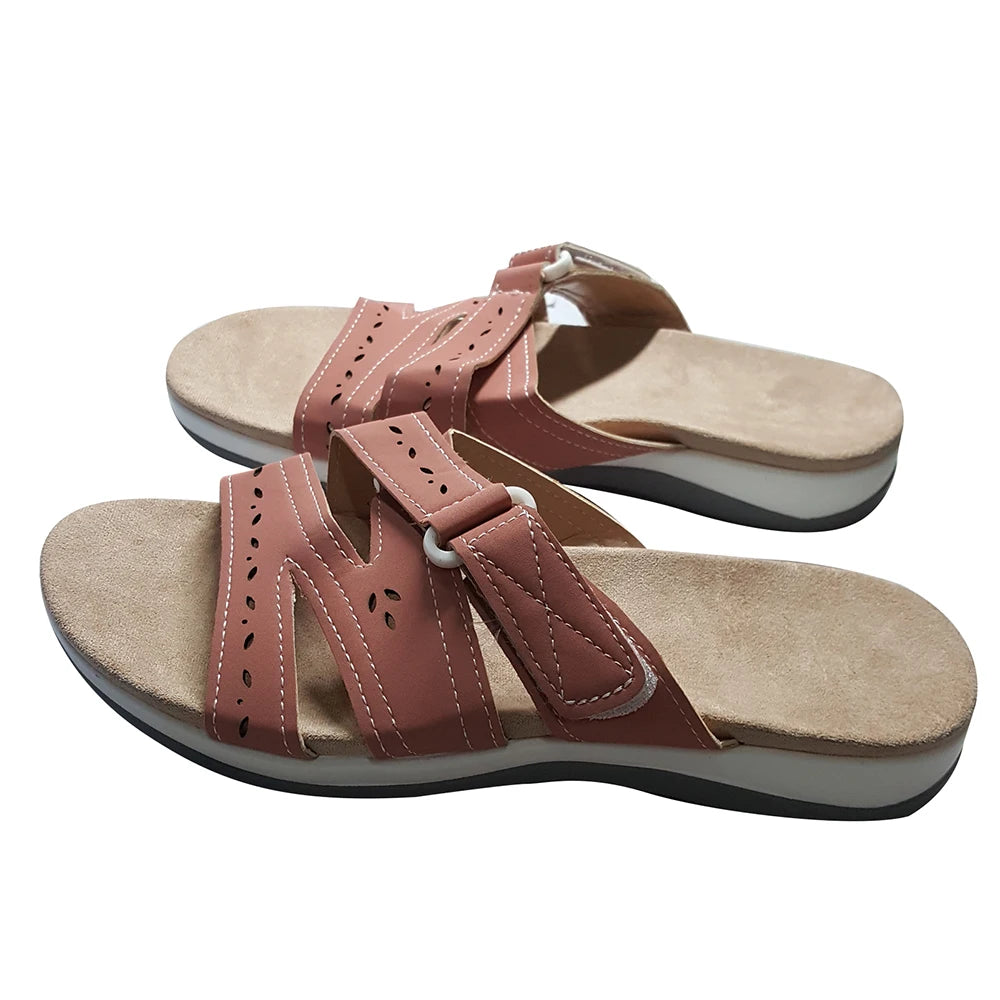 Sandales Orthopédiques Femme à Velcro Réglable – Confort Premium et Design Ajouré