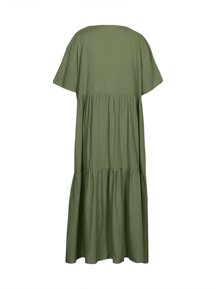 Robe Longue Cosy Max Ample & Col V - Spéciale Grandes Tailles