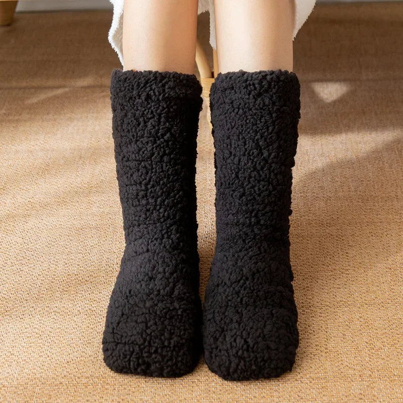 Chaussons Hauts Thermiques Antidérapants Femme