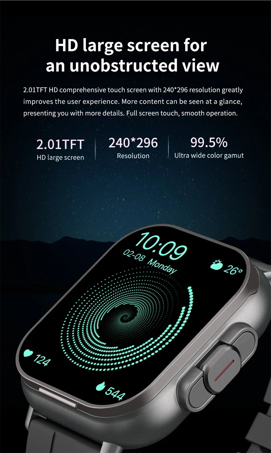 Montre intelligente connectée 2 en 1 avec écouteurs