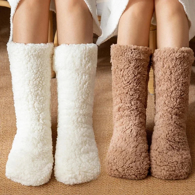 Chaussons Hauts Thermiques Antidérapants Femme