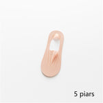 Lot de 5 chaussettes invisibles respirantes en soie glacée