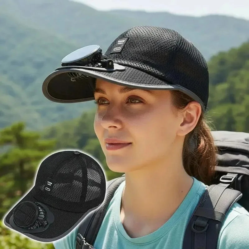 Casquette Solaire avec Ventilateur Intégré – Anti-UV, Respirante et Rechargeable par USB pour Activités Outdoor