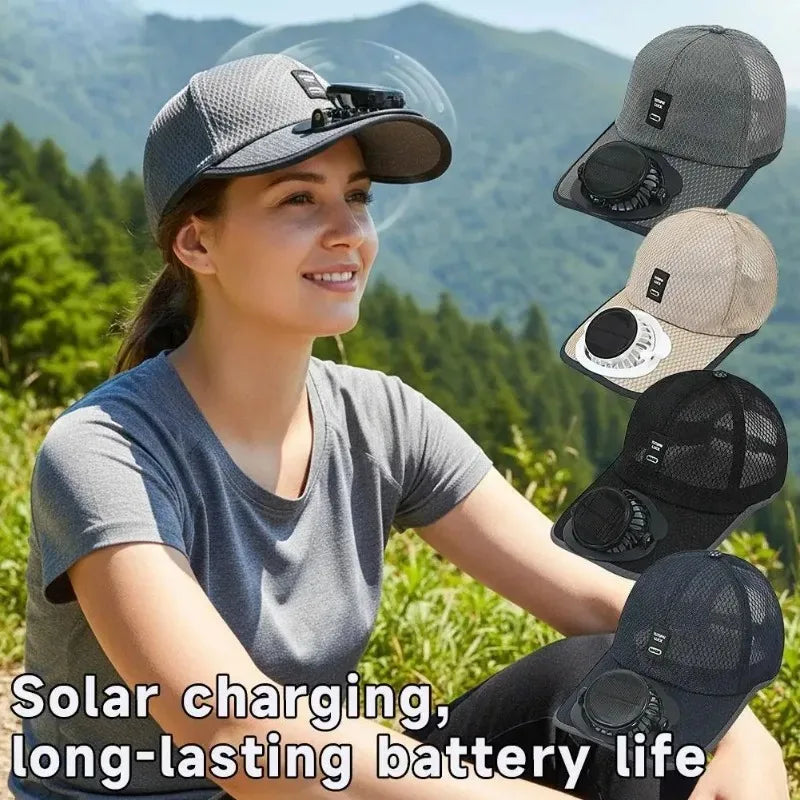 Casquette Solaire avec Ventilateur Intégré – Anti-UV, Respirante et Rechargeable par USB pour Activités Outdoor