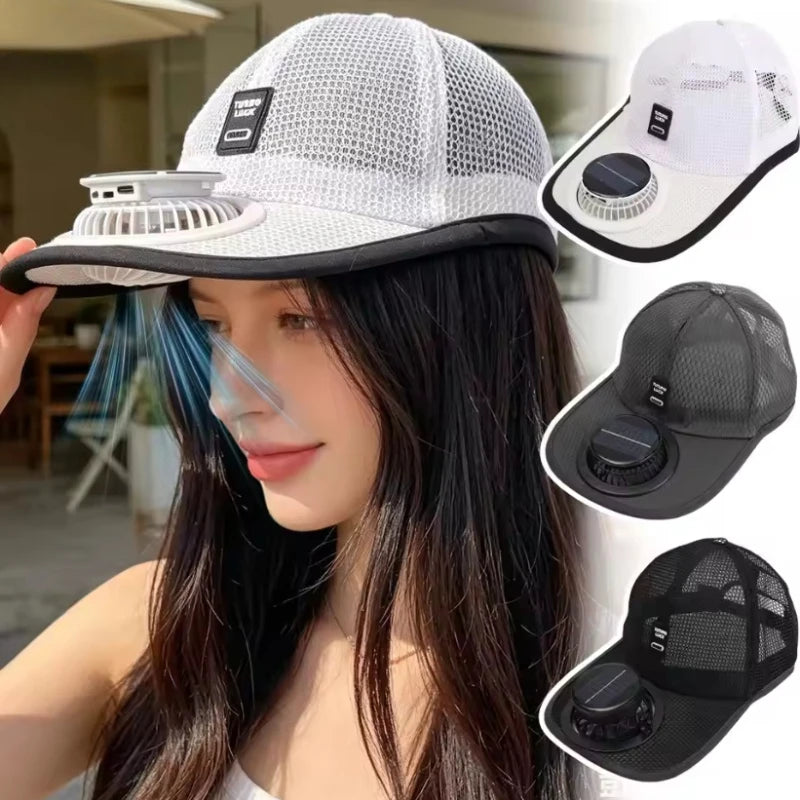 Casquette Solaire avec Ventilateur Intégré – Anti-UV, Respirante et Rechargeable par USB pour Activités Outdoor