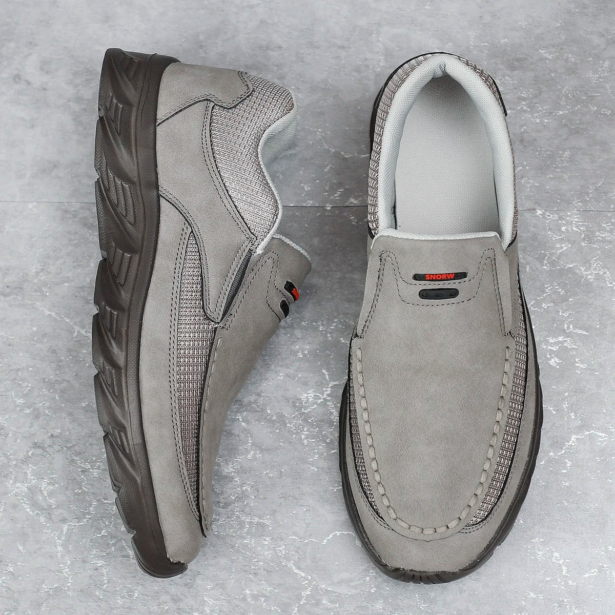 Chaussures Slip-on en Cuir PU et Maille - Homme