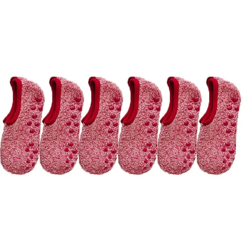 3 Pairs Warm Anti-Slip Fleece Slipper Socks