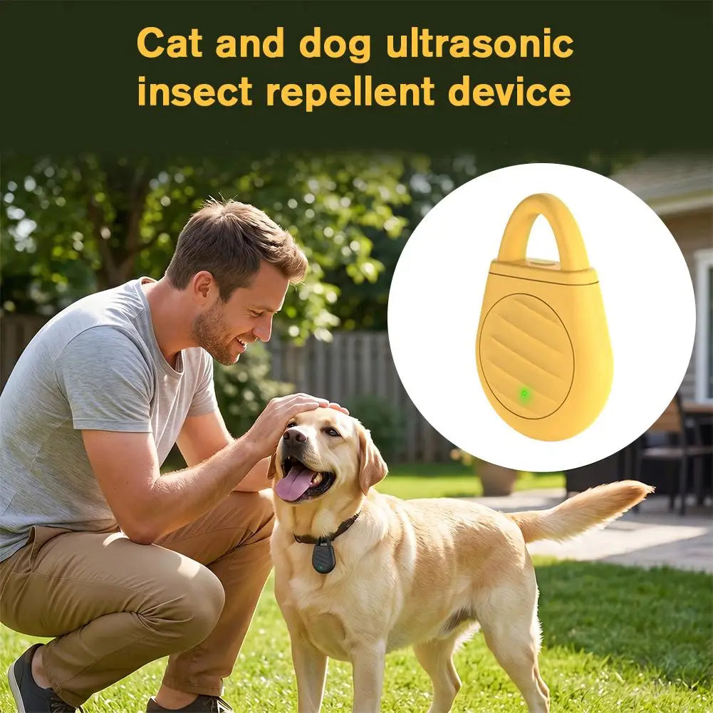 Répulsif Ultrasonique Rechargeable USB pour Humains & Animaux – Protection Contre Moustiques, Insectes, Puces et Tiques