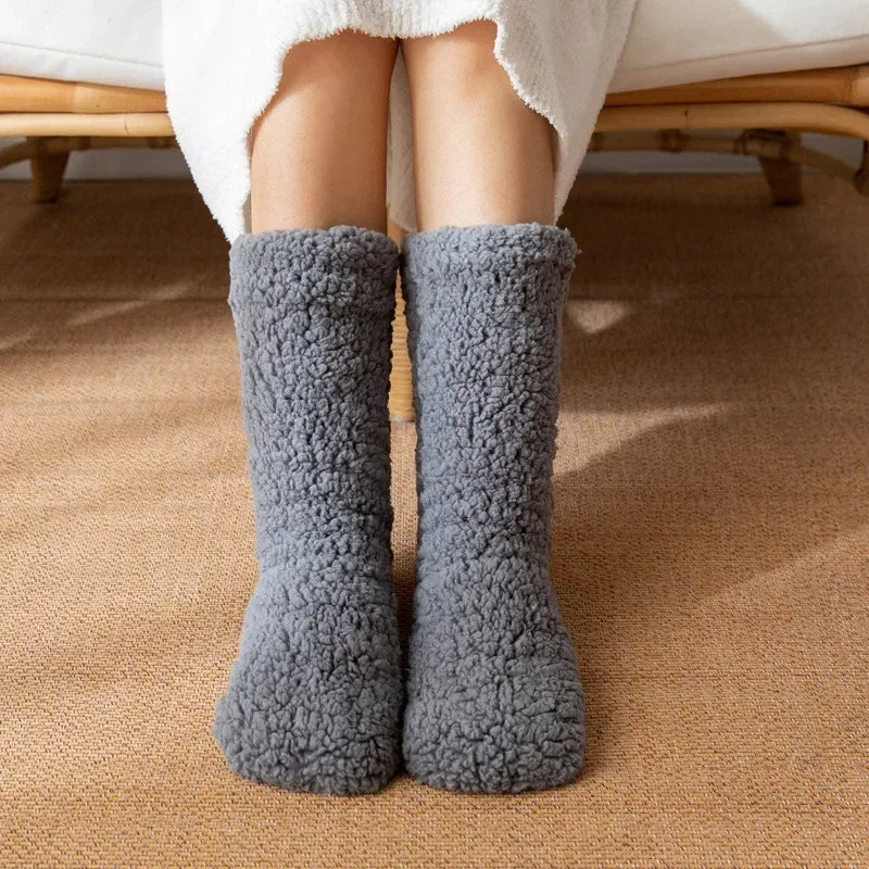 Chaussons Hauts Thermiques Antidérapants Femme