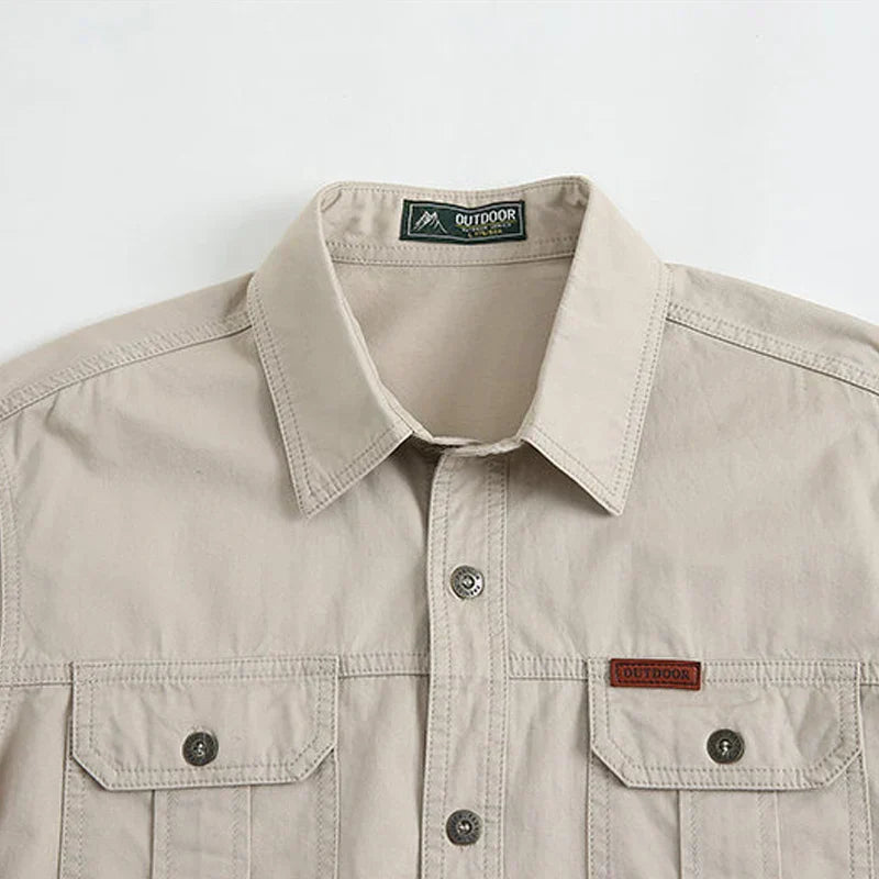 Chemise Style Armée 100% Coton - Printemps/Automne
