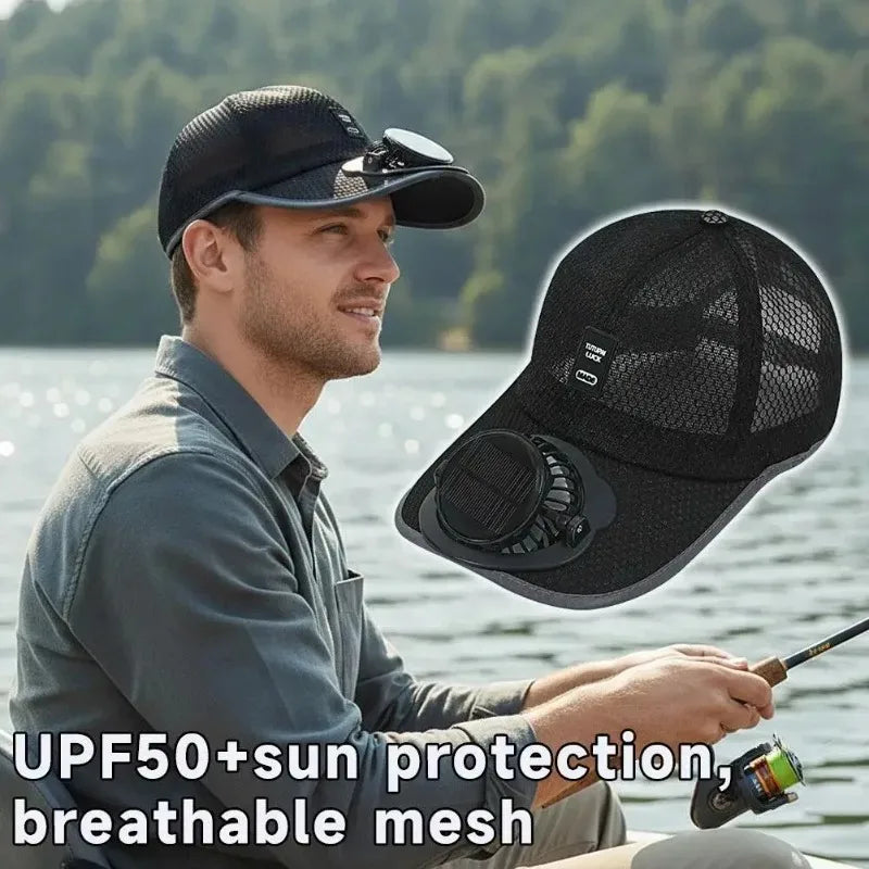 Casquette Solaire avec Ventilateur Intégré – Anti-UV, Respirante et Rechargeable par USB pour Activités Outdoor