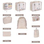 Sacs organisateur compressé pour valise - Set de 8 pièces