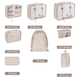 Sacs organisateur compressé pour valise - Set de 8 pièces