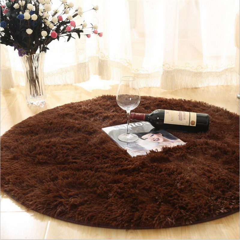 Tapis rond ultra-doux  - Imitation fourrure