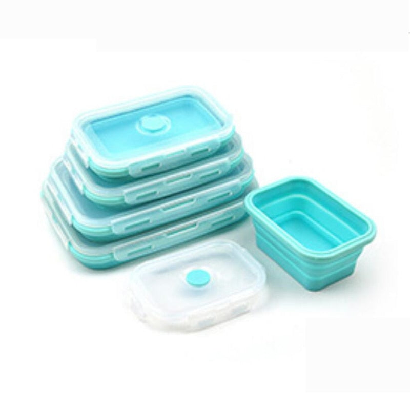 4x Boîtes pliables en silicone - Conservation alimentaire