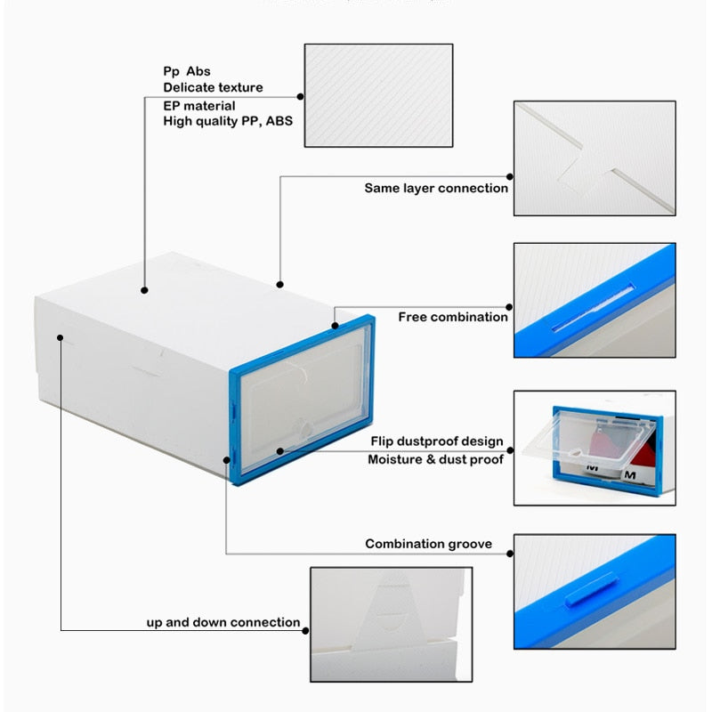 6x Boîtes De Rangement Pour Chaussures