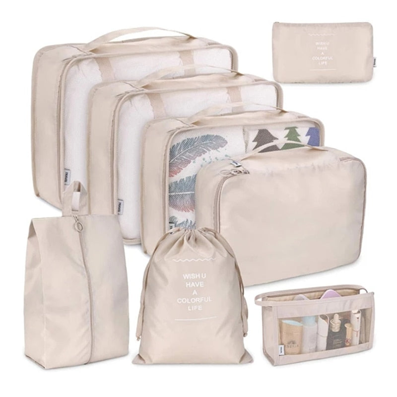 Sacs organisateur compressé pour valise - Set de 8 pièces