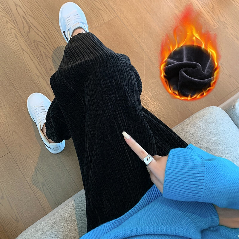 Warm corduroy winter trousers