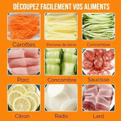 Kitchen'SLICER : Le découpeur de fruits et légumes 5 EN 1