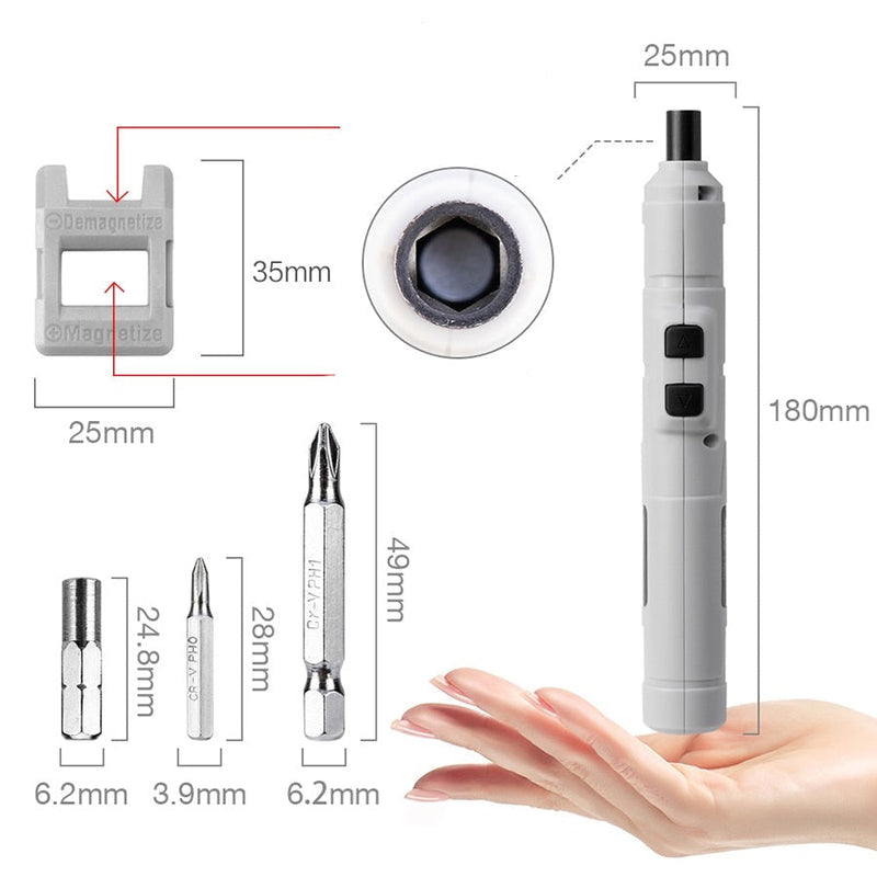 Mini Tournevis Electrique Sans Fil - 12 pièces