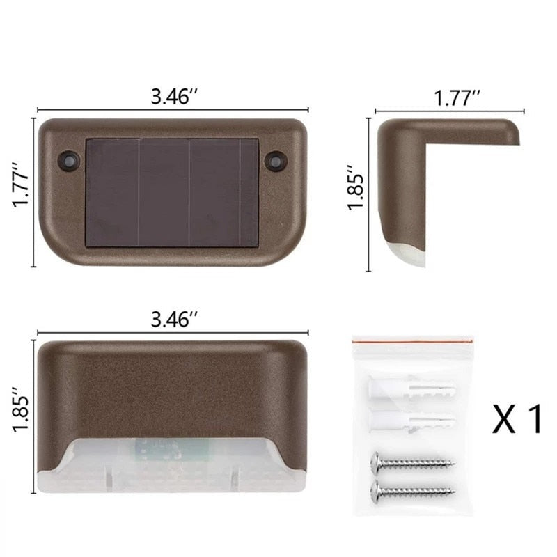 4 x Appliques solaires pour escalier à détecteur de mouvement